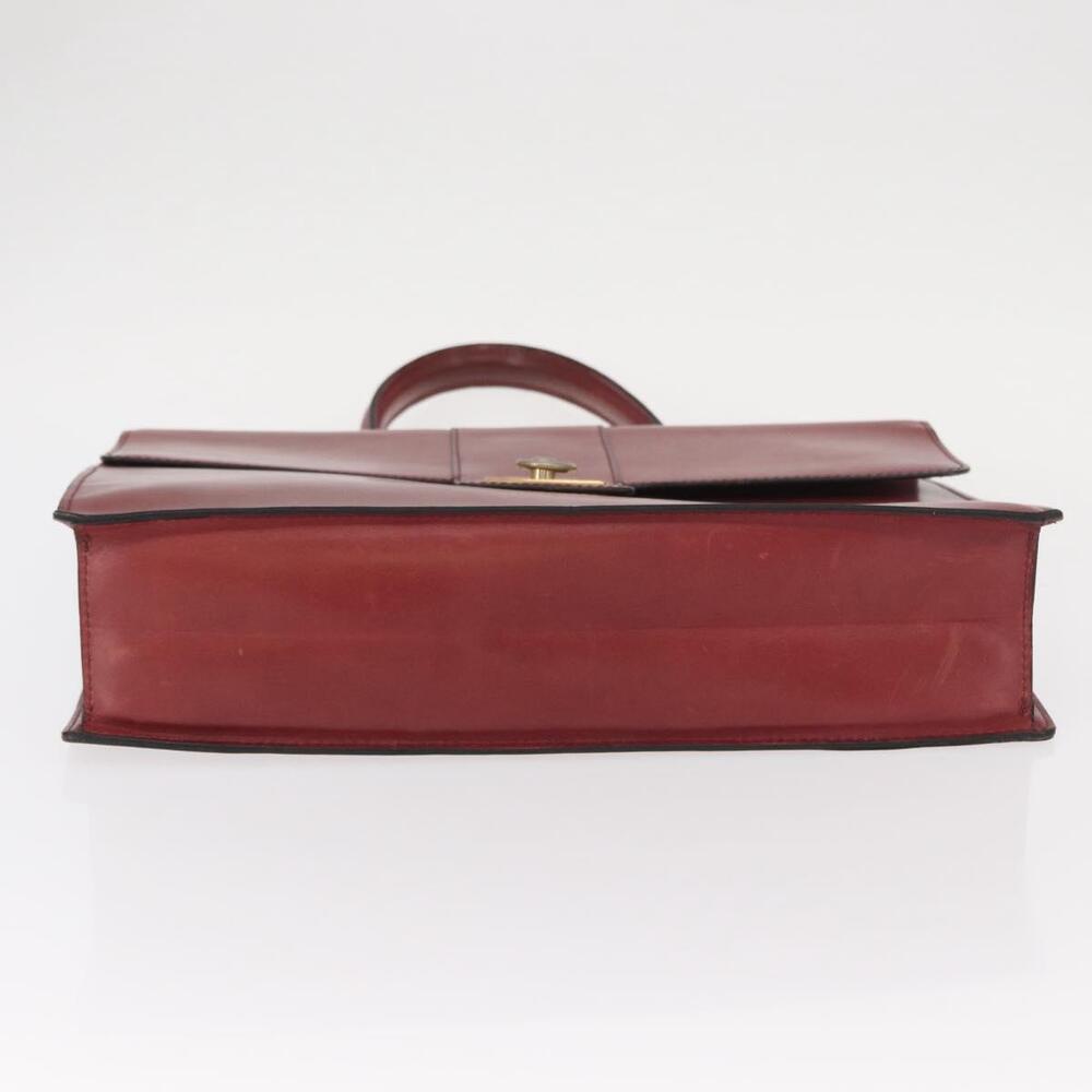 CELINE Hand Bag Leather Red Gold Auth 161005 - Picture 5 of 16